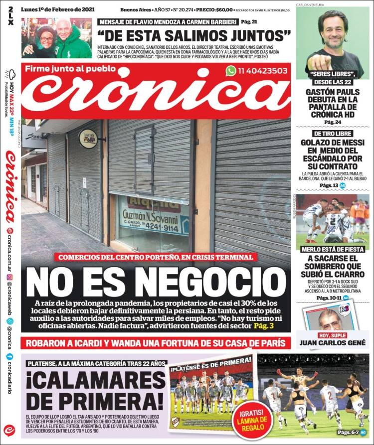 Portada de Crónica (Argentina)