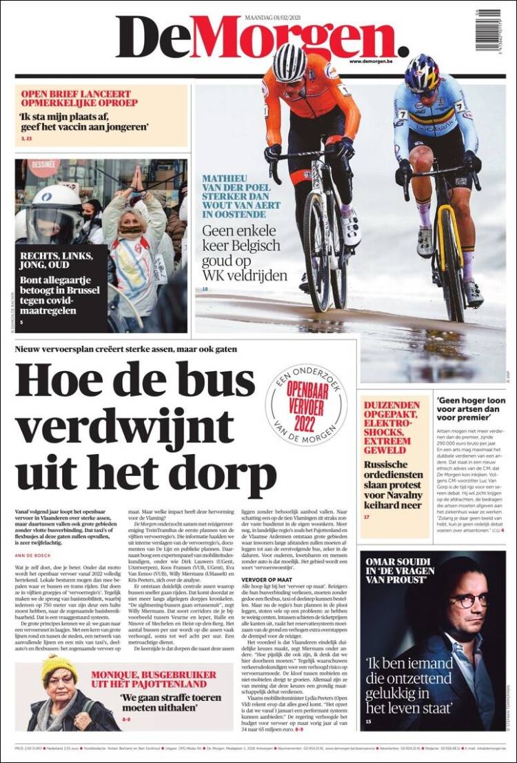 Portada de De Morgen (B&eacute;lgica)
