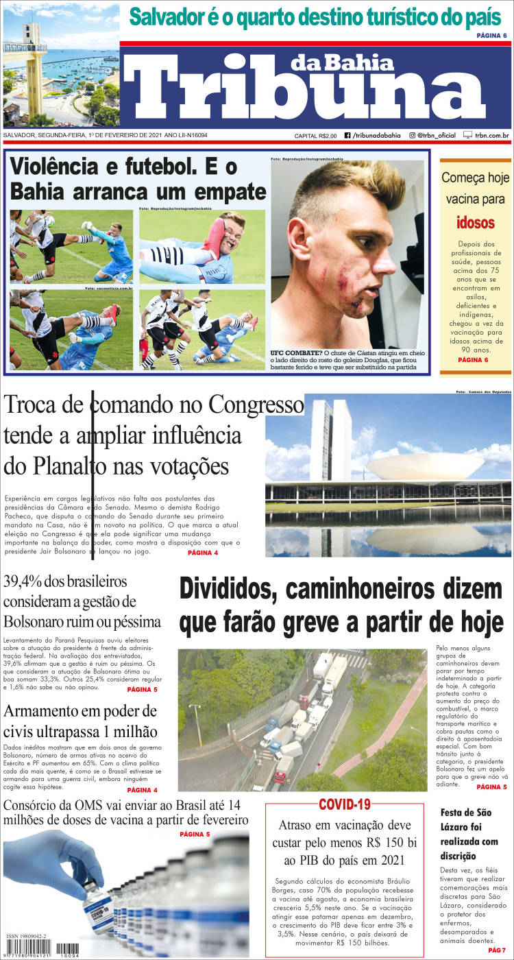 Portada de Tribuna da Bahia (Brasil)