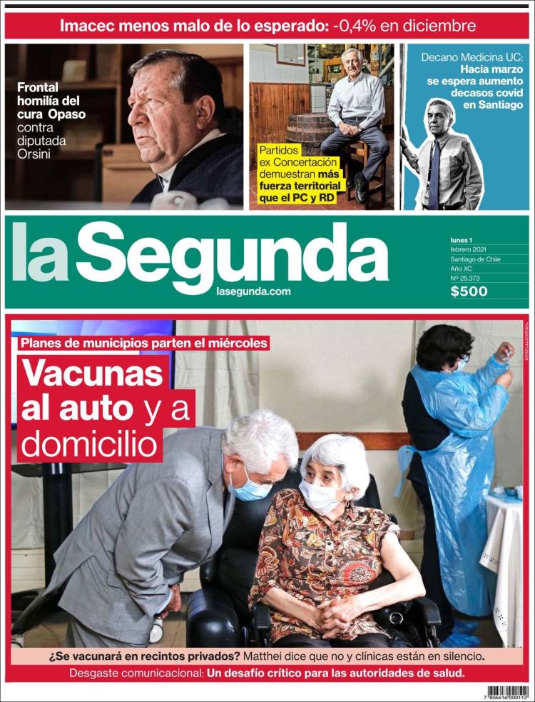 Portada de La Segunda (Chile)