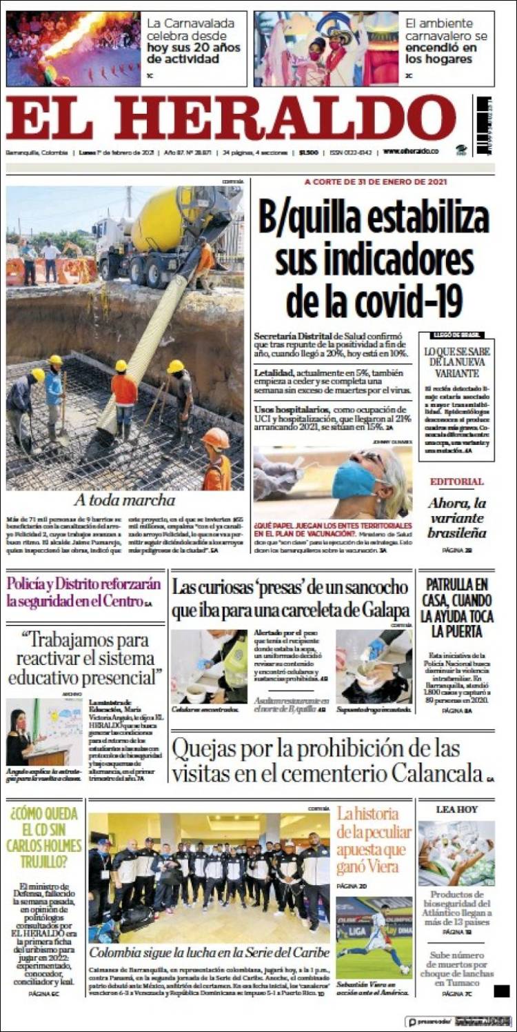 Periódico El Heraldo (Colombia). Periódicos de Colombia. Toda la prensa