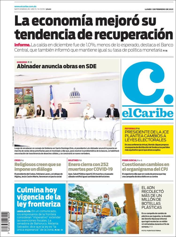 Portada de El Caribe (R. Dominicana)