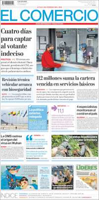 Portada de El Comercio (Ecuador)