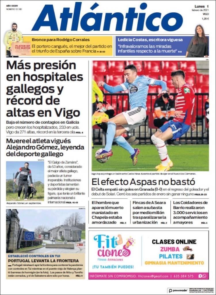 Portada de Atlántico Diario (España)