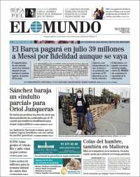 Portada de El Mundo (España)