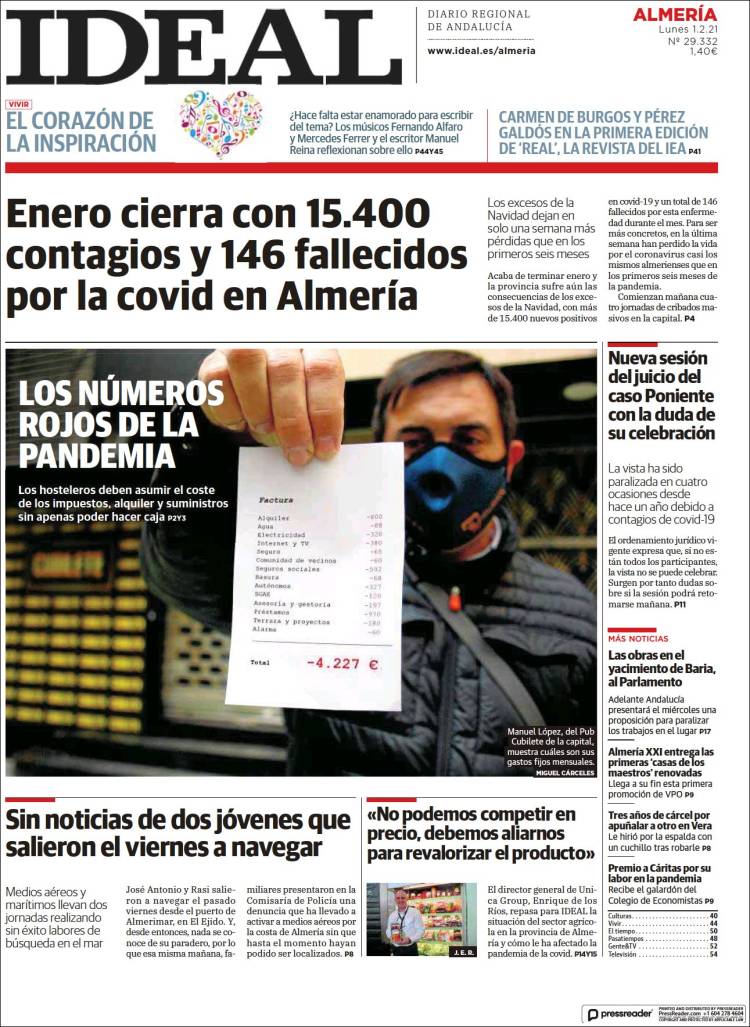 Portada de Ideal Almeria (Espagne)