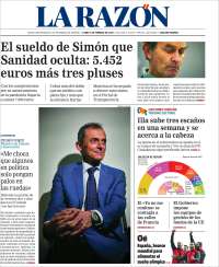 Portada de La Razón (España)