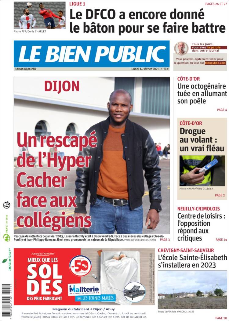 Portada de Le Bien Public (Francia)