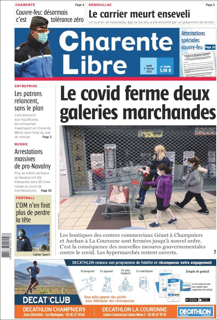 Portada de Charente Libre (Francia)