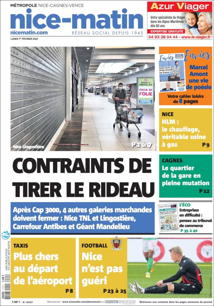 Portada de Nice-Matin (Francia)