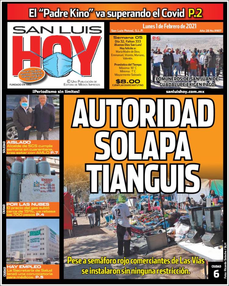Portada de San Luis Hoy (M&eacute;xico)