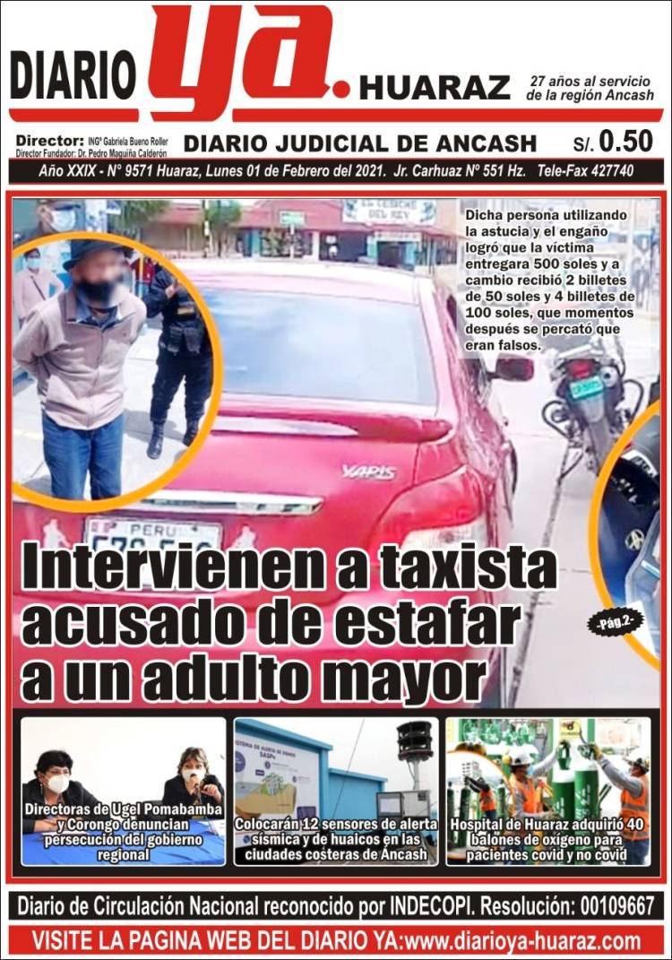 Portada de Diario Ya (Perú)