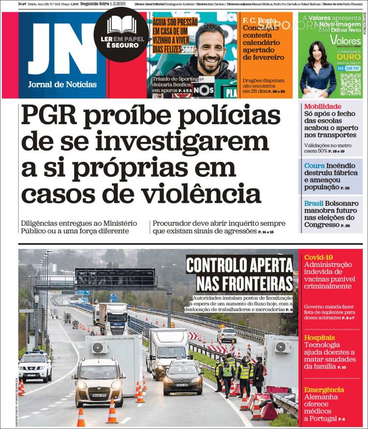 Portada de Jornal de Notícias (Portugal)