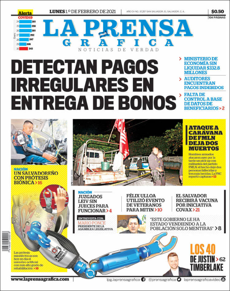 Portada de La Prensa Gráfica (El Salvador)