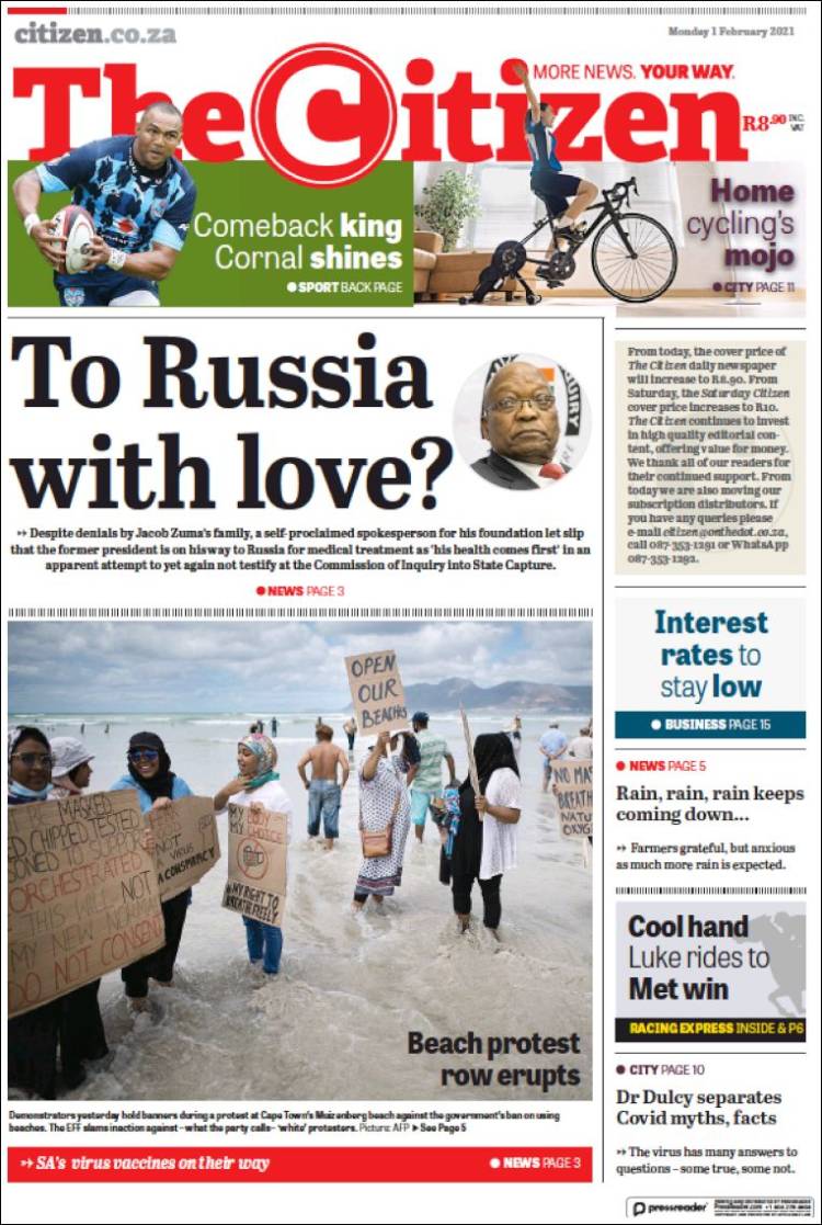 Portada de The Citizen (Sud&aacute;frica)