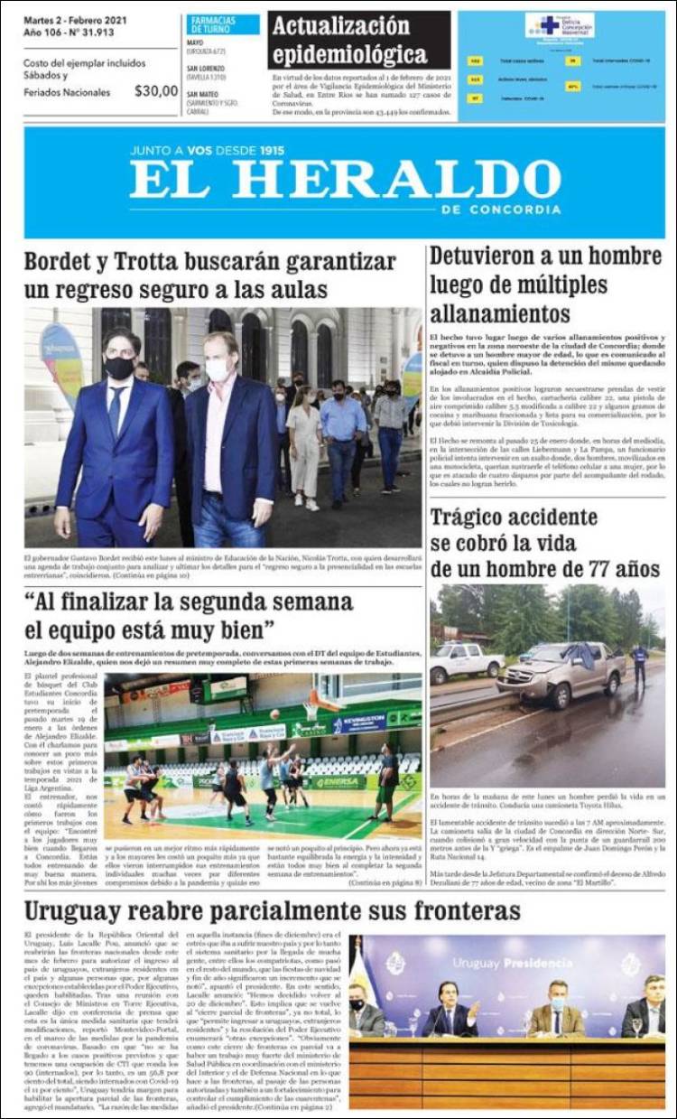 Portada de El Heraldo de Concordia (Argentina)