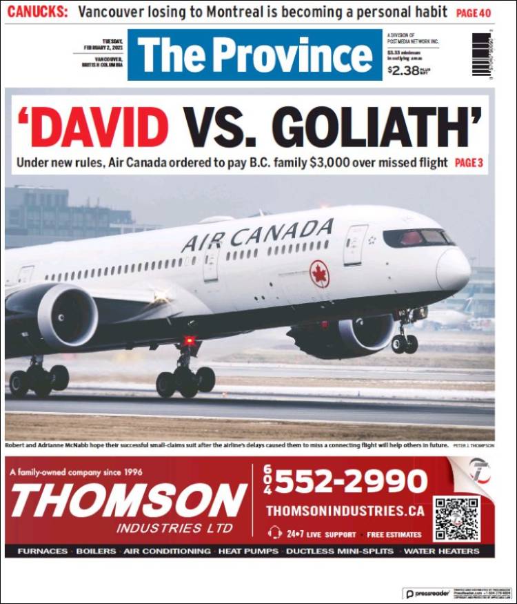 Portada de The Province (Canadá)