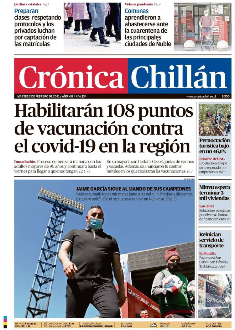 Portada de Crónica Chillán (Chile)