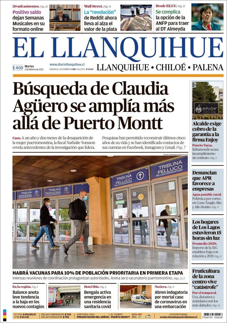 Portada de El Llanquihue (Chile)