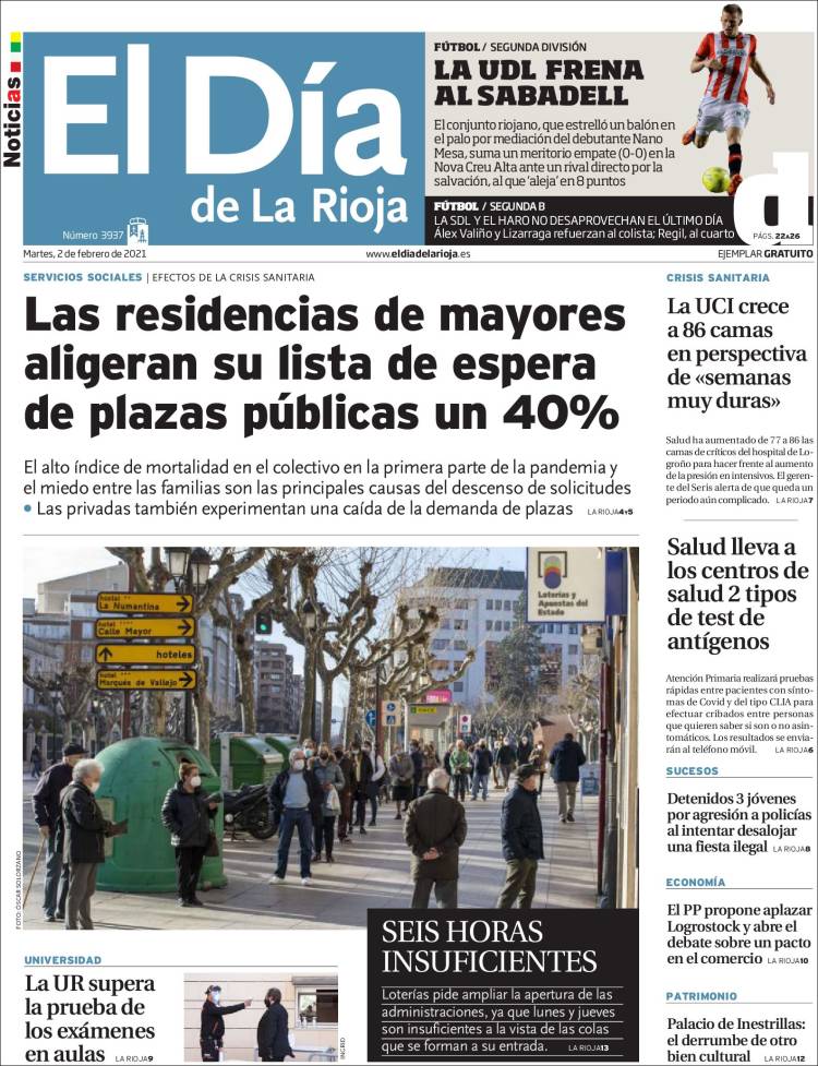 Portada de El Día de La Rioja (España)