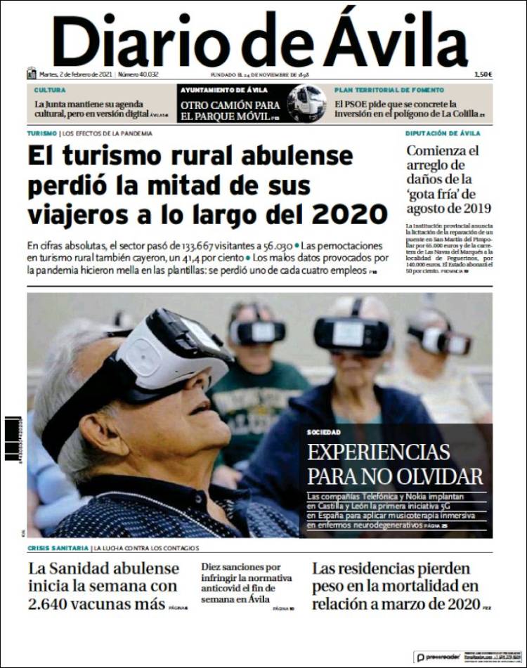 Portada de Diario de Ávila (España)
