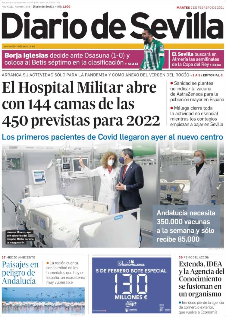 Portada de Diario de Sevilla (España)