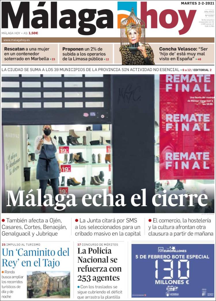 Portada de Málaga Hoy (España)