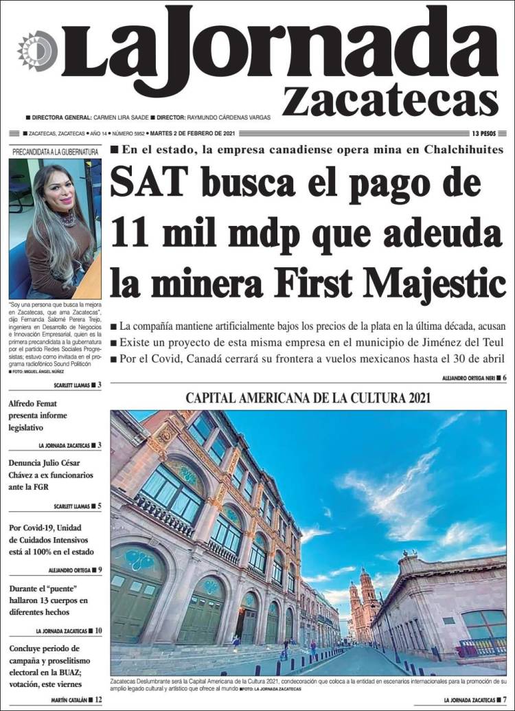 Portada de Jornada de Zacatecas (M&eacute;xico)