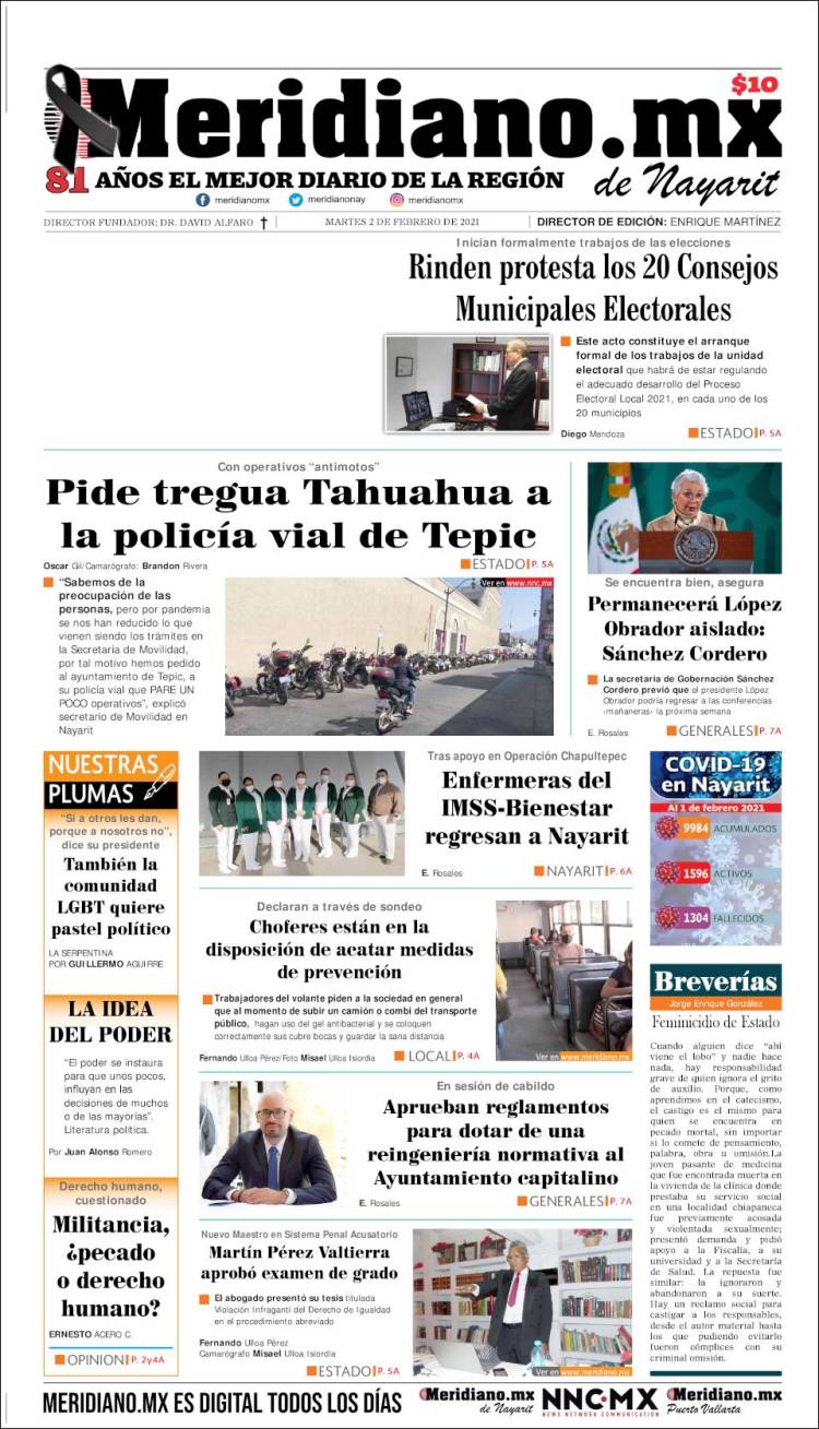 Portada de Meridiano (M&eacute;xico)