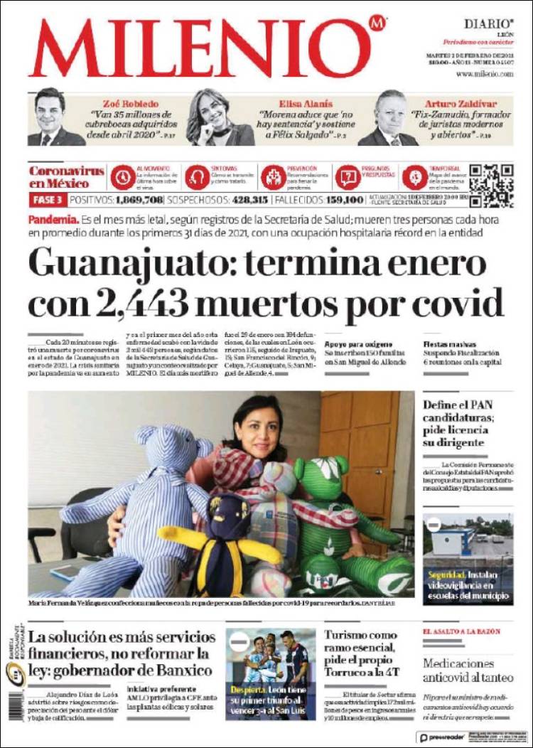 Portada de Milenio de León (M&eacute;xico)