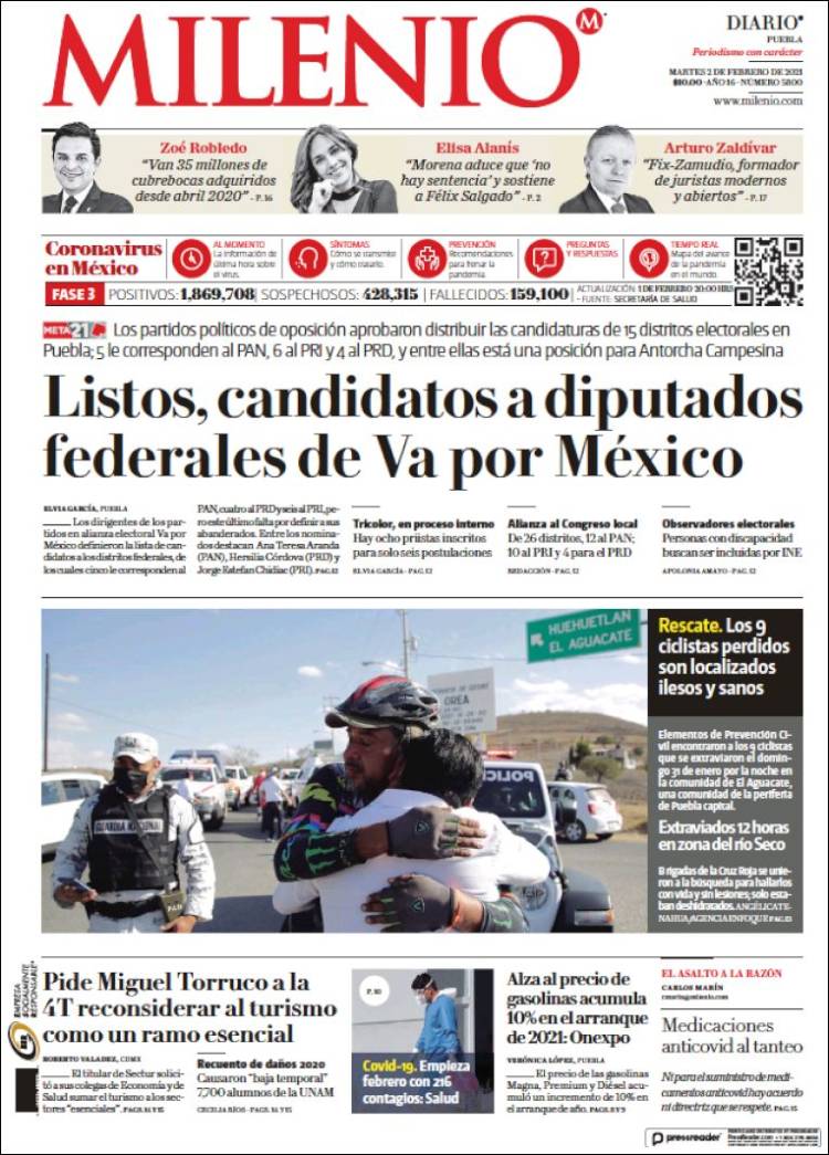 Portada de Milenio de Puebla (M&eacute;xico)