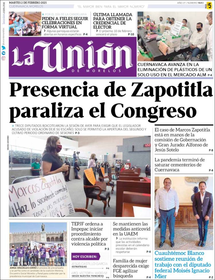 Portada de La Unión de Morelos (M&eacute;xico)