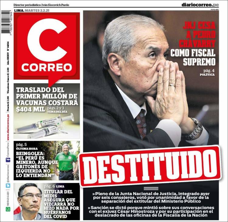 Portada de Diario Correo (Perú)