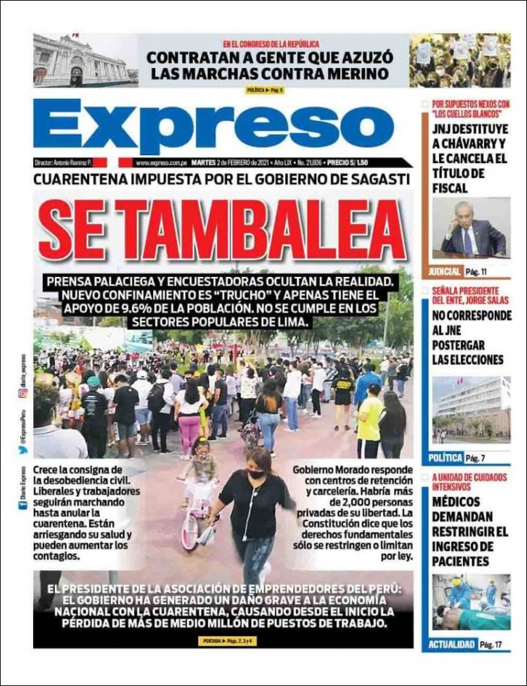 Portada de Expreso (Perú)