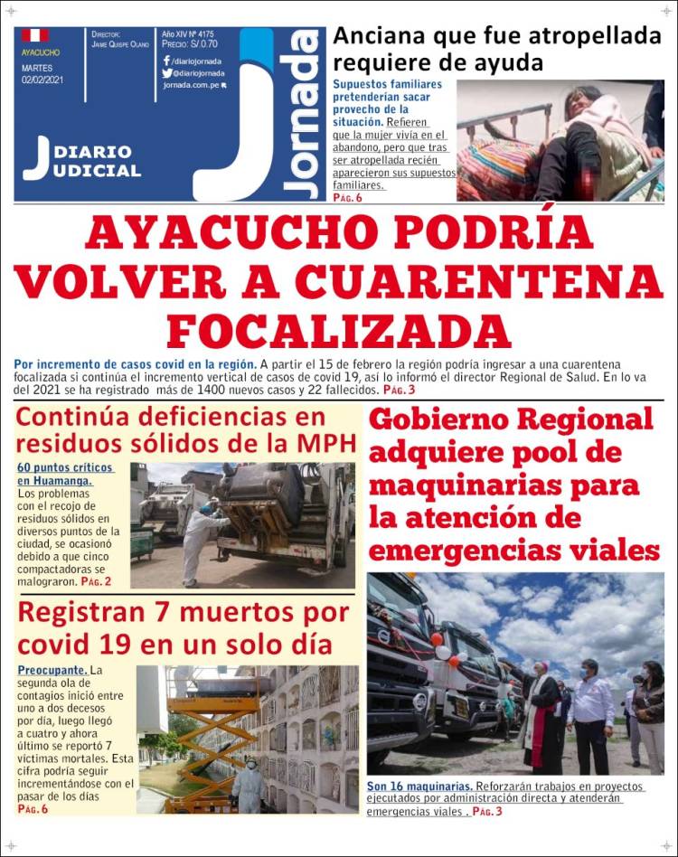 Portada de Diario Jornada (Perú)