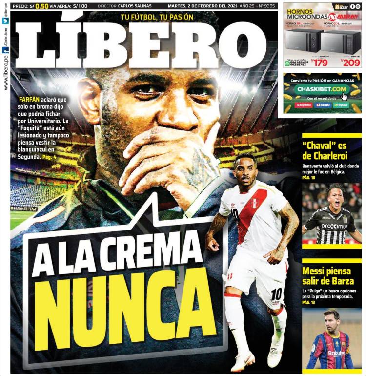 Portada de Líbero (Perú)