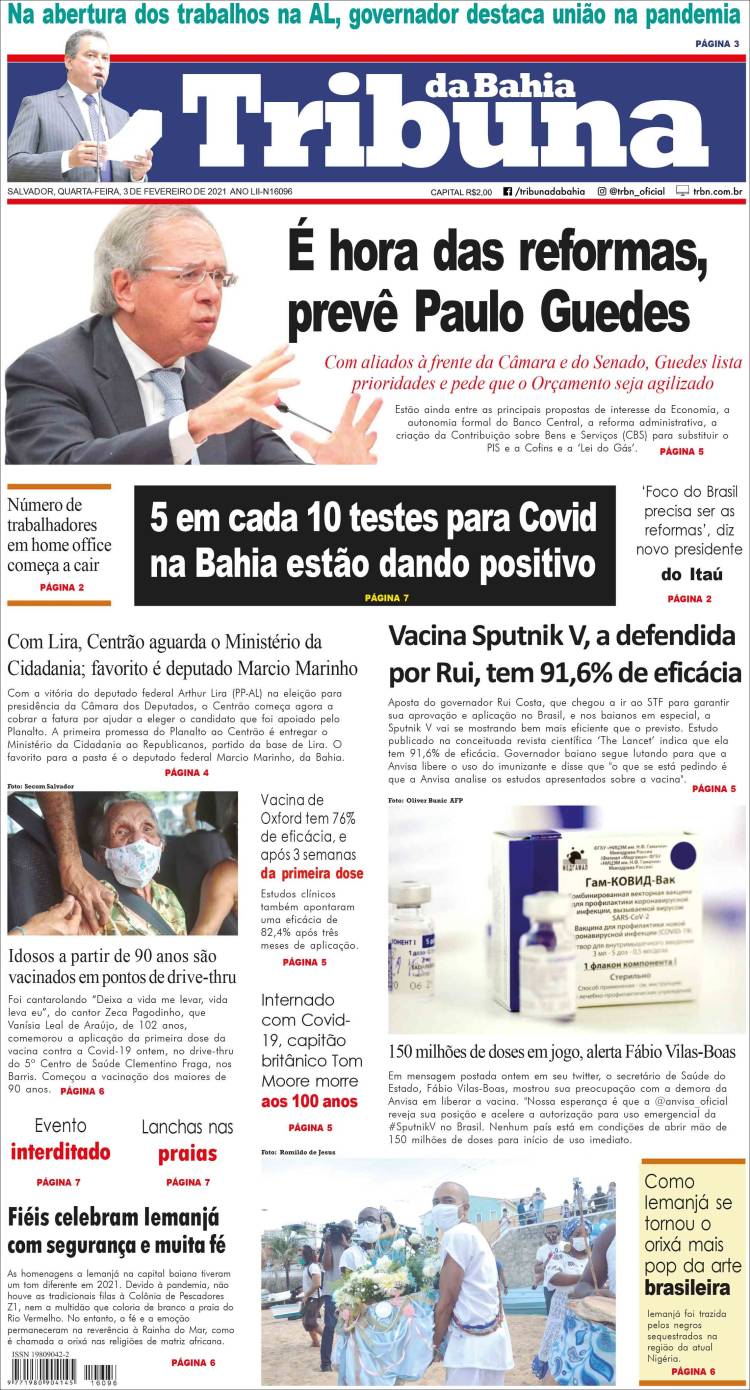 Portada de Tribuna da Bahia (Brasil)