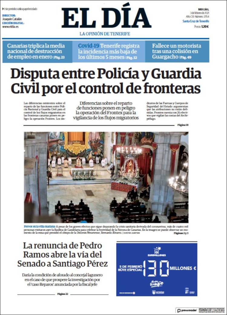 Portada de El Día (España)