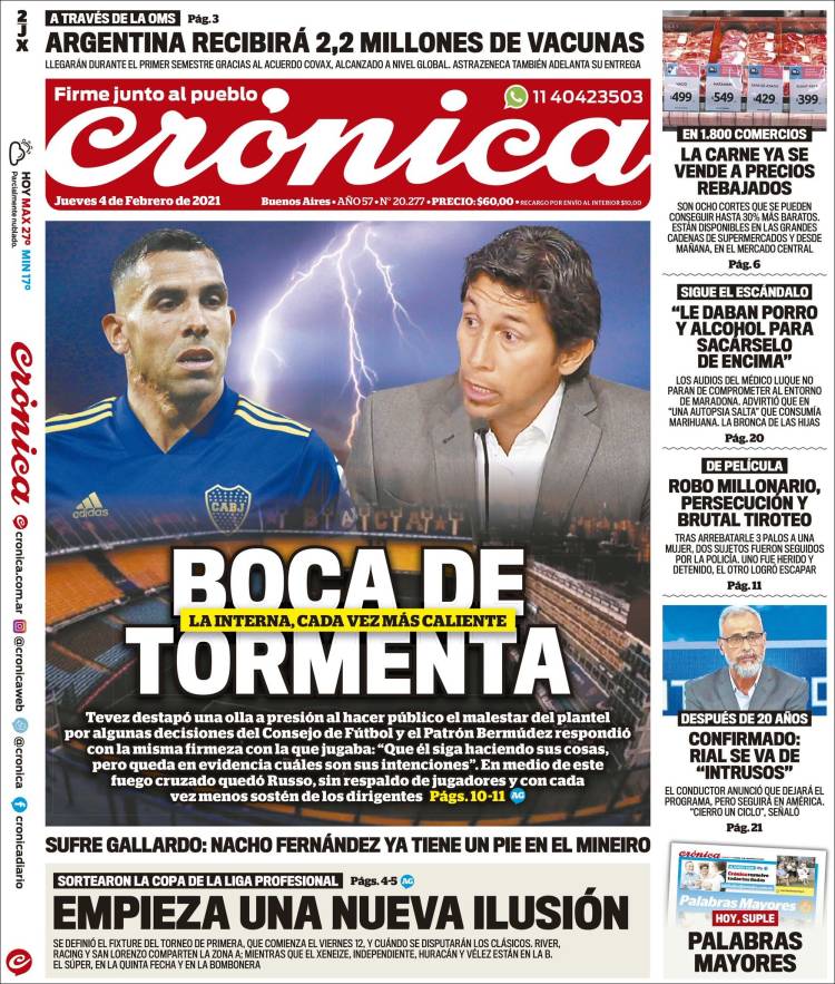 Portada de Crónica (Argentine)