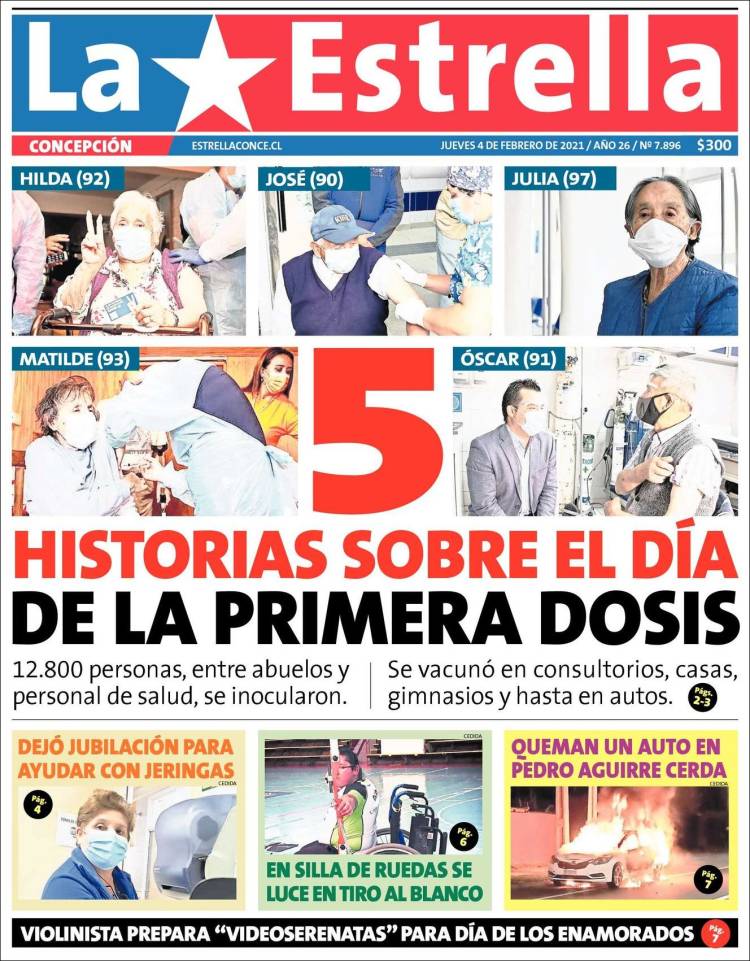 Portada de La Estrella de Concepción (Chili)