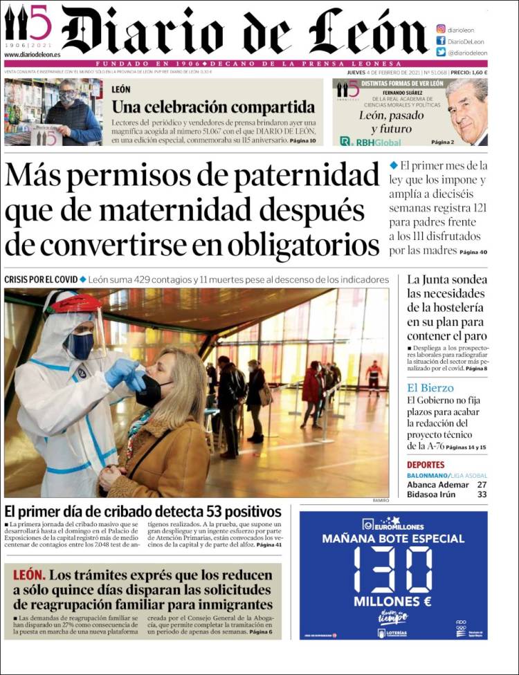 Portada de Diario de León (España)