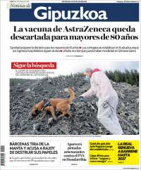 Portada de Noticias de Gipuzkoa (España)