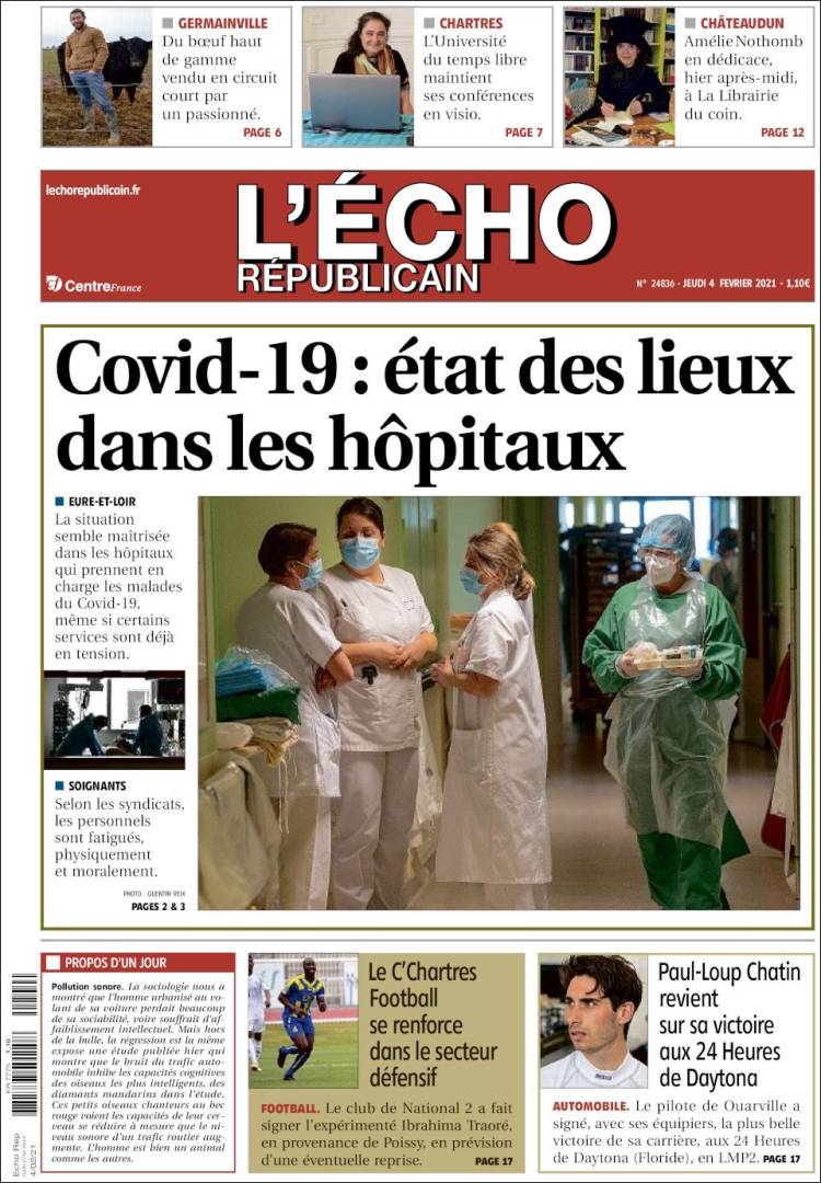 Portada de L'Echo Républicain (Francia)