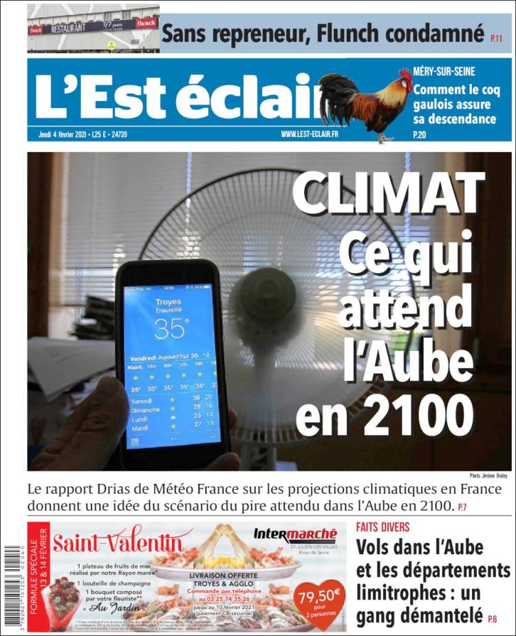 Portada de L'Est Eclair (France)