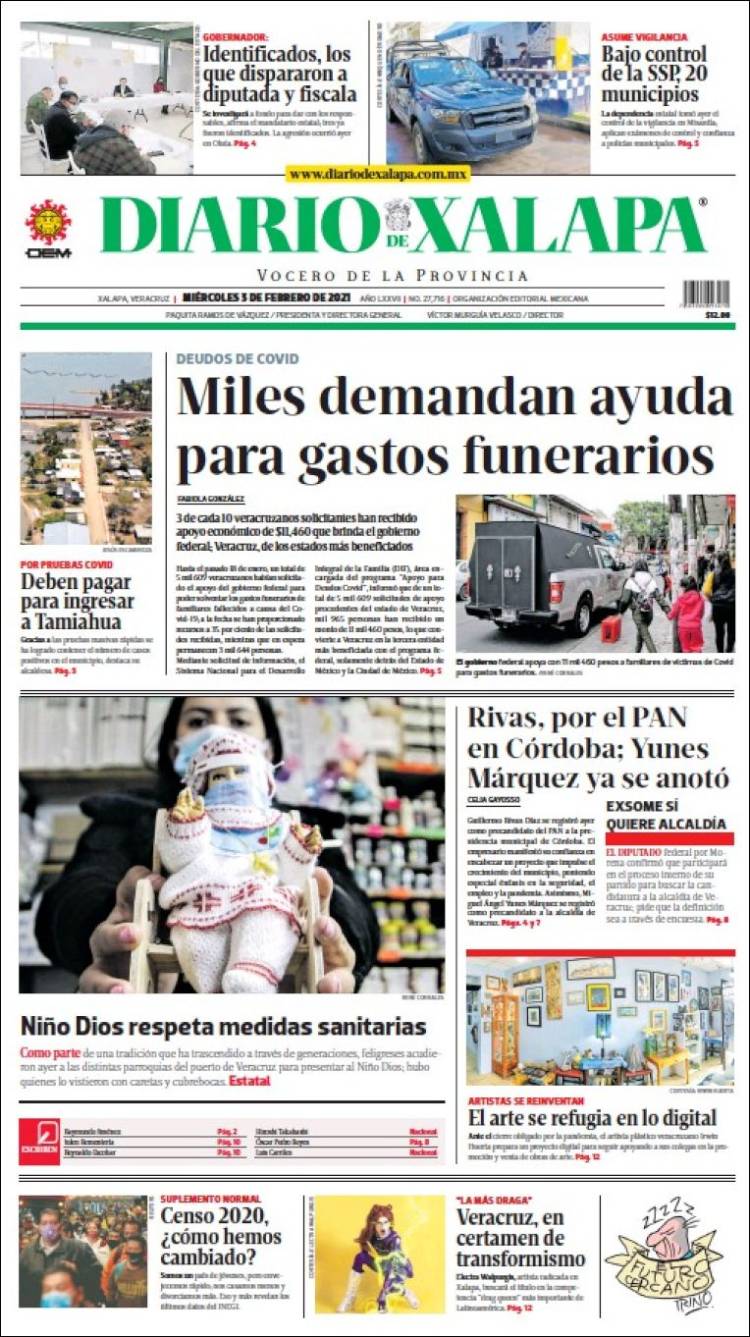 Portada de Diario de Xalapa (Mexique)