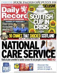 Portada de Daily Record (Reino Unido)