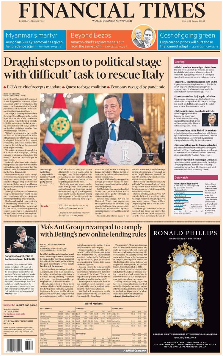 Portada de Financial Times - USA (États-Unis)