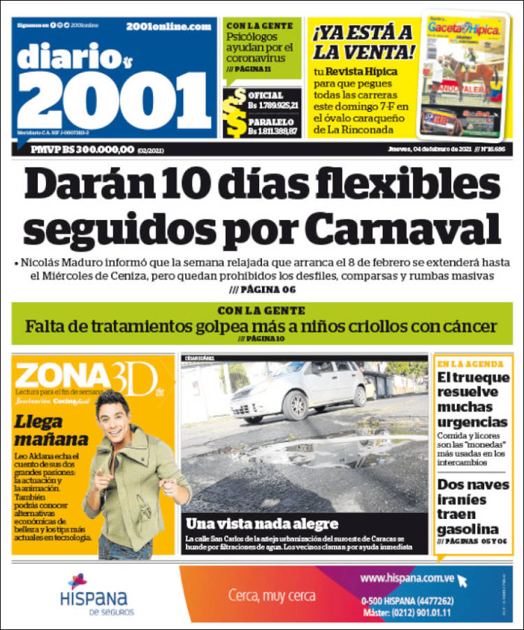 Portada de 2001 - Dosmiluno (Venezuela)