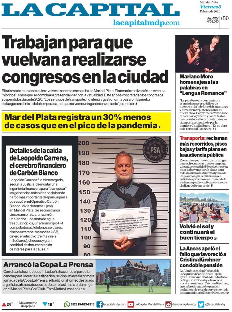 Portada de Diario La Capital - Mar del Plata (Argentina)
