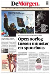 Portada de De Morgen (Belgique)